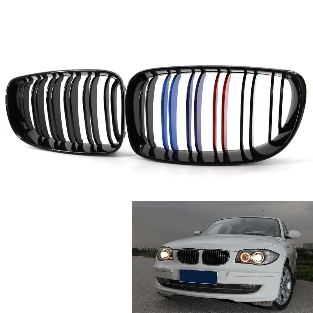 Глянцевый черный M-Color передний гриль для BMW 1 серии E81 E87 E82 E88 07-11 | Автомобили и
