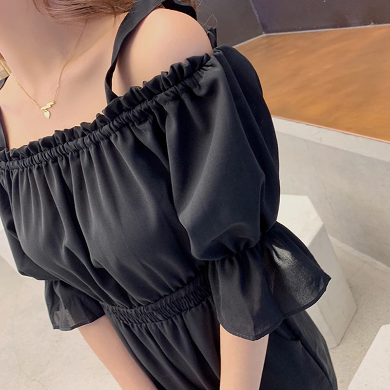 Желтый элегантный офисный женский однотонный комбинезон с открытыми плечами и