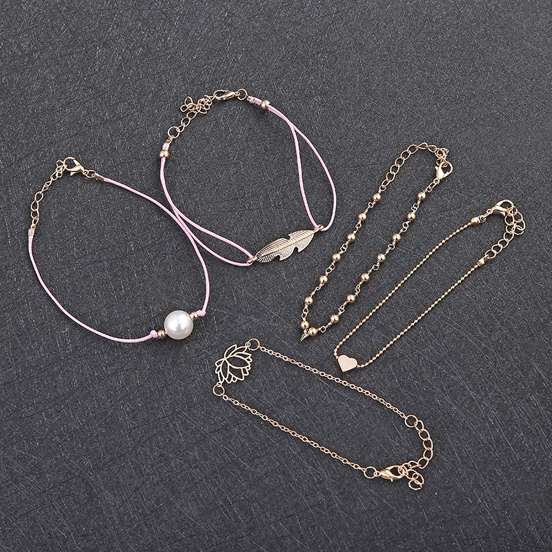 YAOLOGE New Product Wholesale Women Imitation Pearl Lotus Adjustable Pendant Multilayer Bracelets Zinc Alloy Vintage Romantic | Украшения и