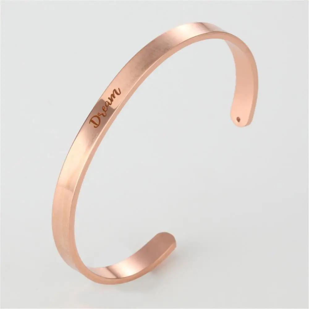 C Rose Gold Модные браслеты очаровательный открытый жесткий браслет ювелирные изделия подарок для женщин леди украшения - Окраска металла: C Rose Gold