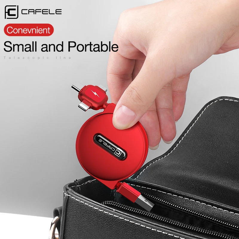 CAFELE 3 в 1 Выдвижной кабель type C Micro USB Кабели usb для зарядки iPhone samsung huawei Xiaomi кабели