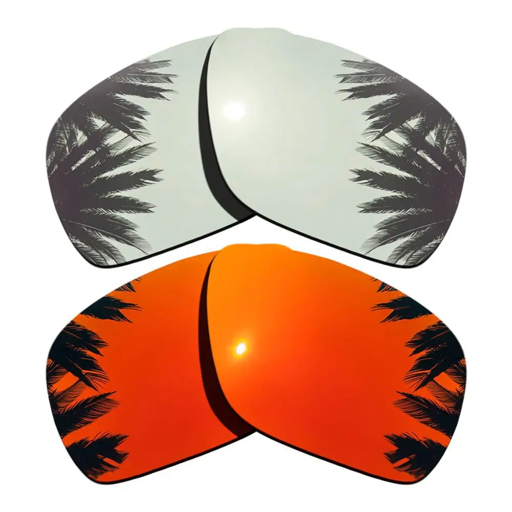 Silver-Orange Red Поляризованные зеркальные линзы для замены покрытия для солнцезащитных очков-Оукли отправка 1 рамка разных цветов - Цвет линз: Silver-Orange Red