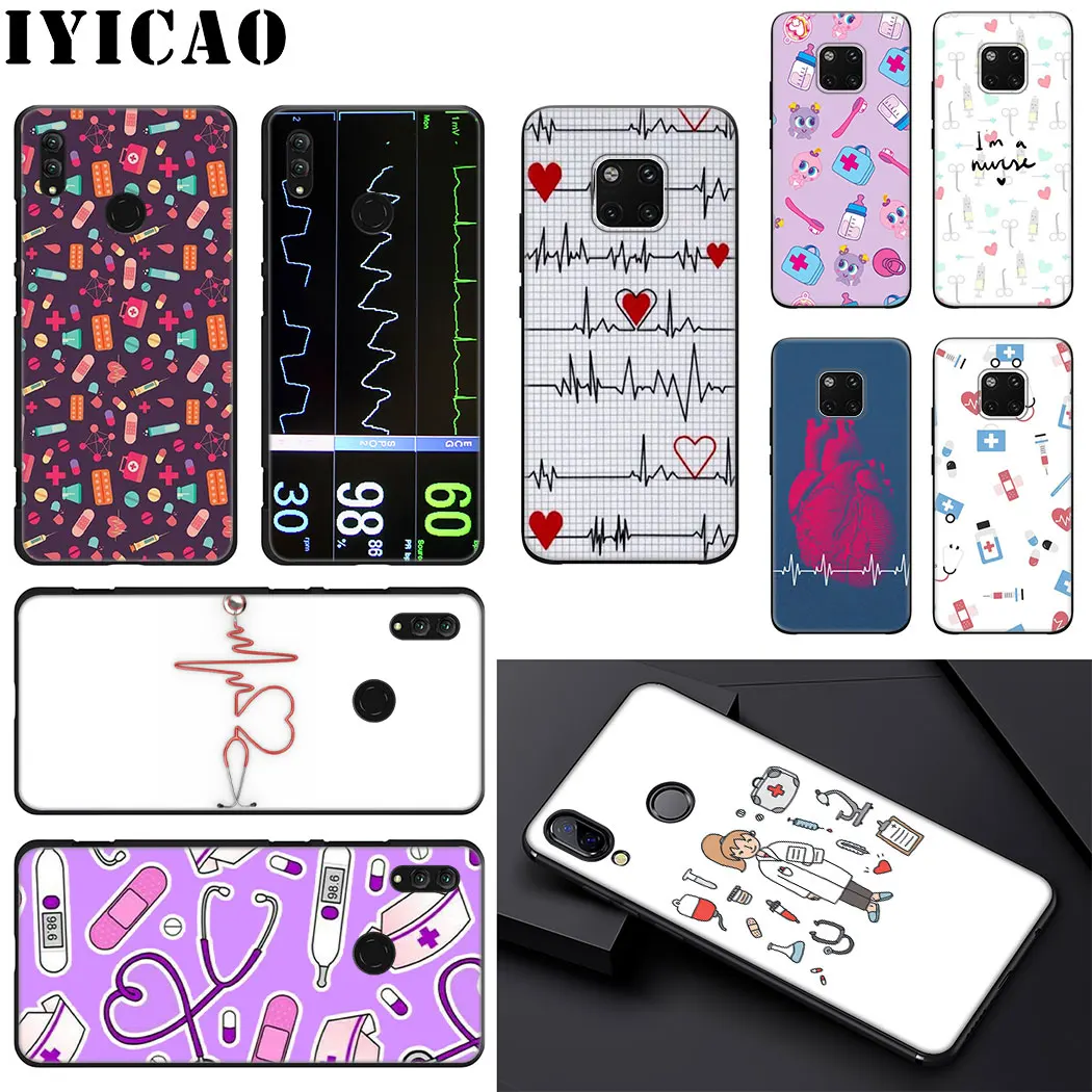 IYICAO Nurse Medicine Health Heart Soft Phone Case for Huawei Mate 10 20 Lite Pro Nova 2i 3 3i 4 Cover |