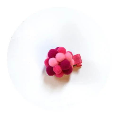 Hot Pink Clips 2pcs 2 шт./лот, мини пушистые шарики, помпон для волос, резинка для волос, веревка, конский хвост, держатель, заколка для волос, шпильки, аксессуары для волос, HT064 - Цвет: Hot Pink Clips 2pcs