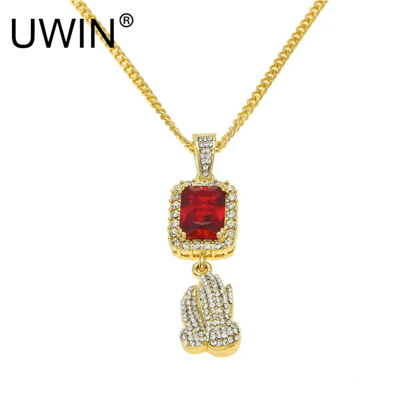 Подвеска UWIN Мужская в стиле хип-хоп Золотая подвеска на руки квадратная руку с