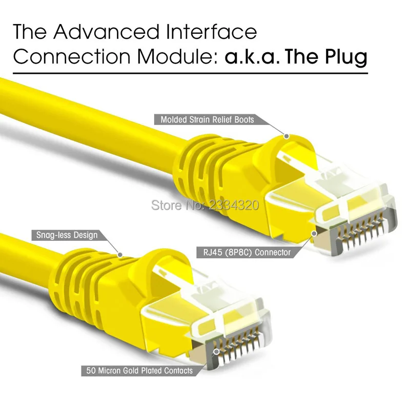 Cat5e Ethernet патч-кабель 1 фут-8P8C RJ45 компьютер LAN сетевой шнур желтый 16 упаковок/лот |