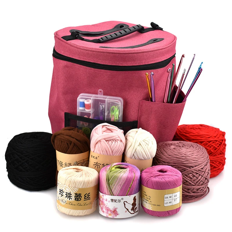 

7 Styles 101pcs Crochet Hook Set With Yarn Storage Bag Crochet Hooks Knitting Needles Sewing Tool Household Yarn Bag Organizer