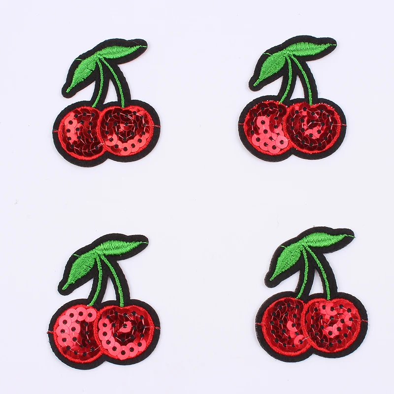 10 шт./лот наклейки в виде мелких вишневых пластырей с железными блестками