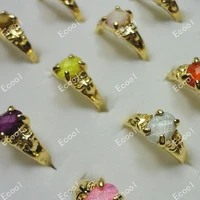 300pcs fashion acrylic classic gold rings for women rhinestone whole sale bulk lots free shipping rl023