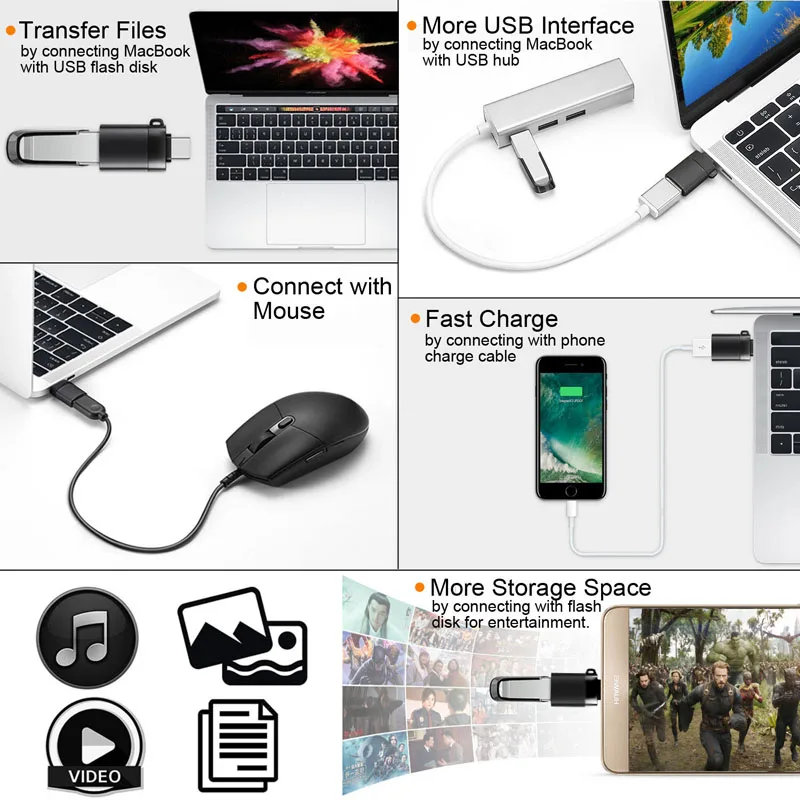 Адаптер OTG type-c к USB 3 0 для чтения флэш-накопителя Кабельный считыватель клавиатура