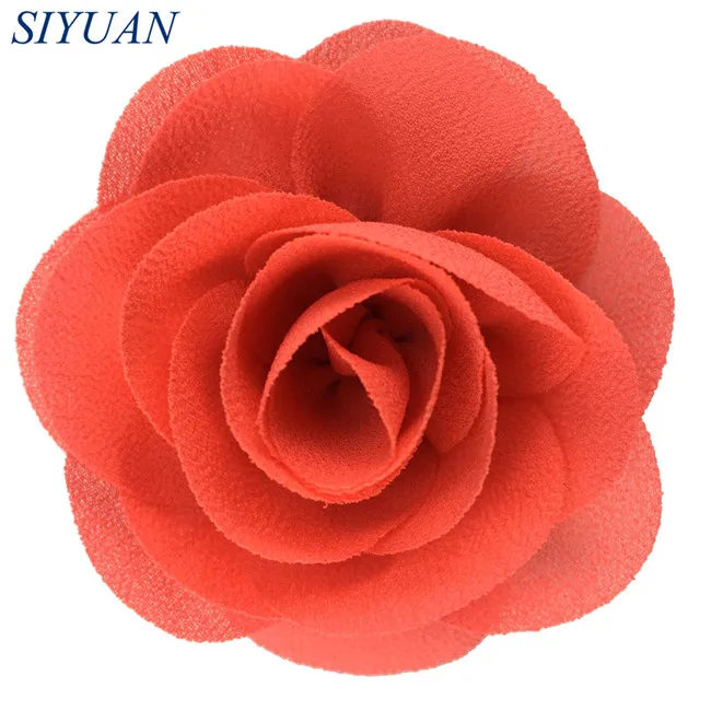 5-coral 10 шт./лот, 6 см, гофрированный Шифоновый Цветок, заколки для волос "сделай сам", аксессуар, свадебное украшение, повязка на голову с цветами, аксессуары TH256 - Цвет: 5-coral