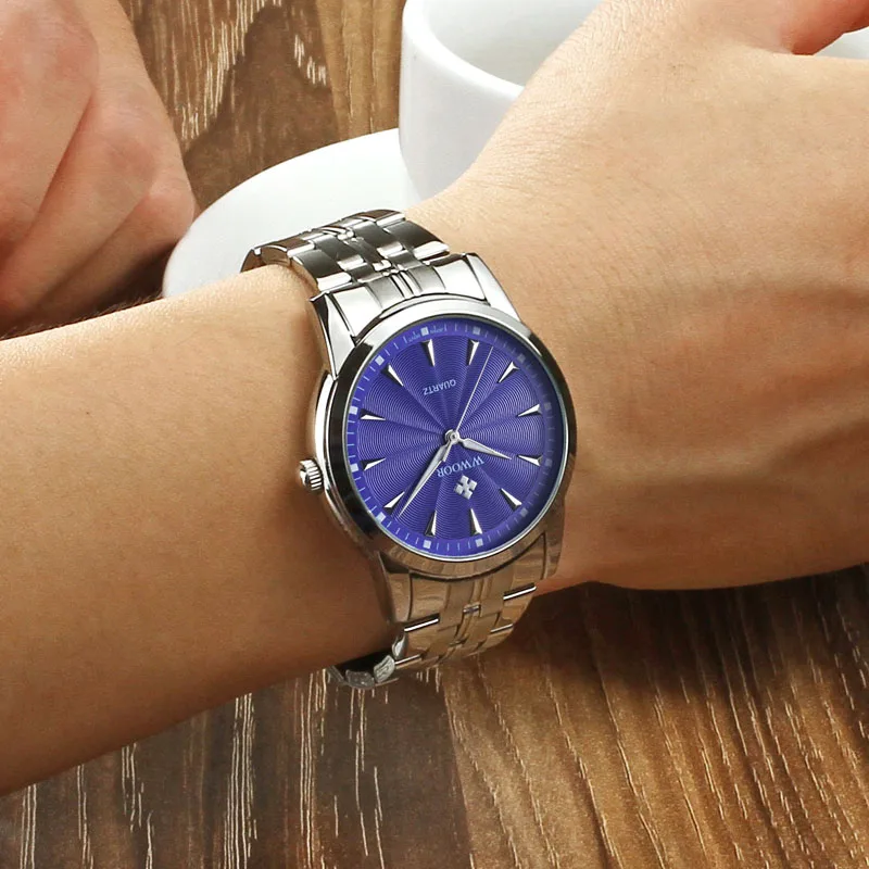 Часы наручные WWOOR Мужские кварцевые роскошные брендовые японские аналоговые