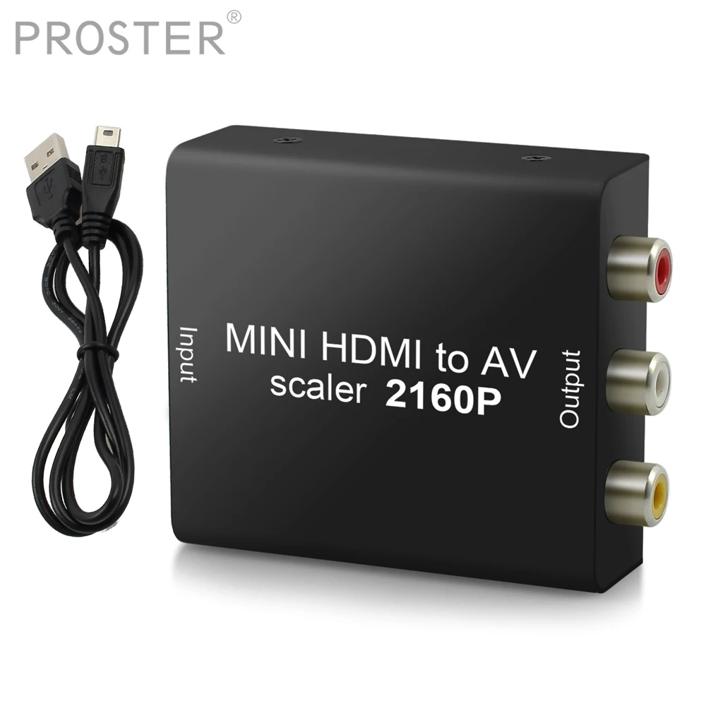 

PROZOR HDMI-compatible to CVBS Decoder 2160P 4Kx2K With USB Cable For NTSC HDMI-compatible 1.4b to AV L/R Stereo Audio Signals