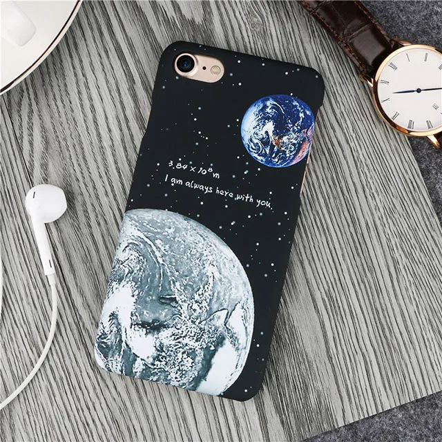 Style 4 Милый дирижабль планета Луна Чехол для телефона для iphone XS Max X XR 8 7 6 6S Plus 5 5S SE чехол мультфильм Пары чехол s Жесткий PC Capa - Цвет: Style 4