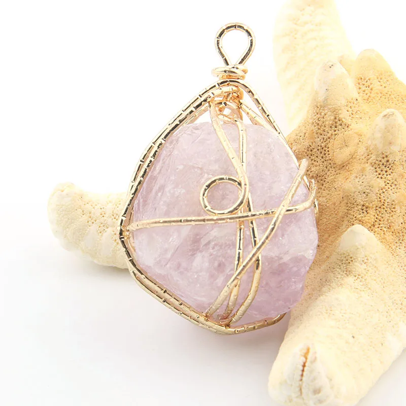 Оптовая продажа роза кварц аметист фотоподвески сделай сам для изготовления