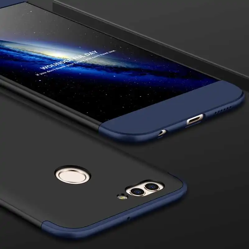 Mokoemi Мода 360 полная защитная Броня 5," для huawei Nova 2 чехол для huawei Nova 2 Plus чехол для телефона - Цвет: Blue Black
