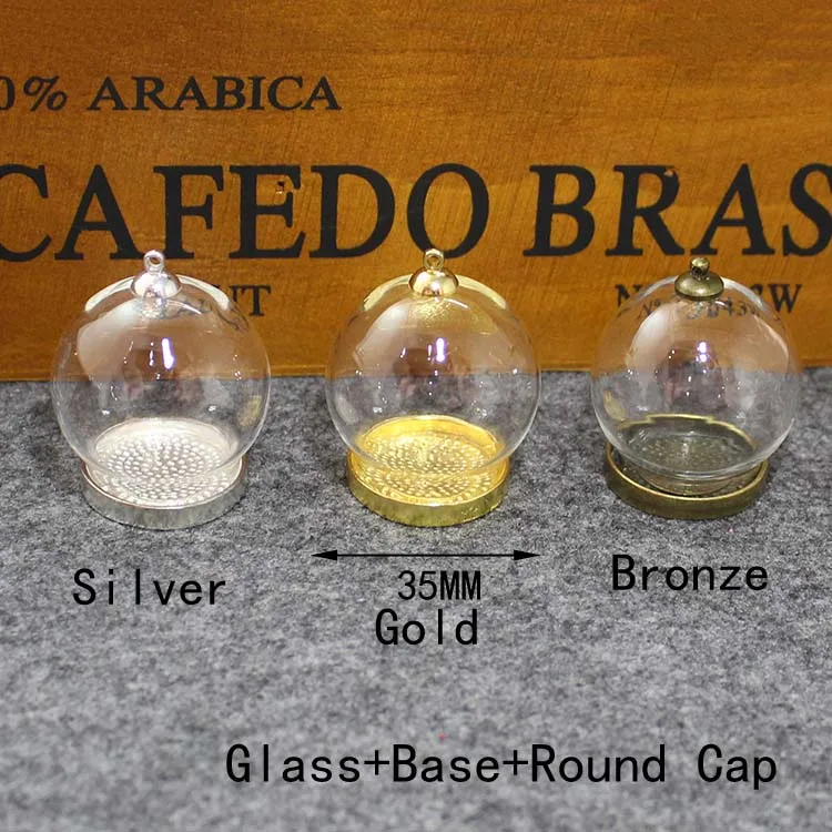 Gold Base-Round Cap 2 шт Маленький принц Розовый стеклянный глобус с основа Подвески DIY стеклянный купол стеклянная подвеска из стеклянного флакона подвеска в виде флакона - Окраска металла: Gold Base-Round Cap