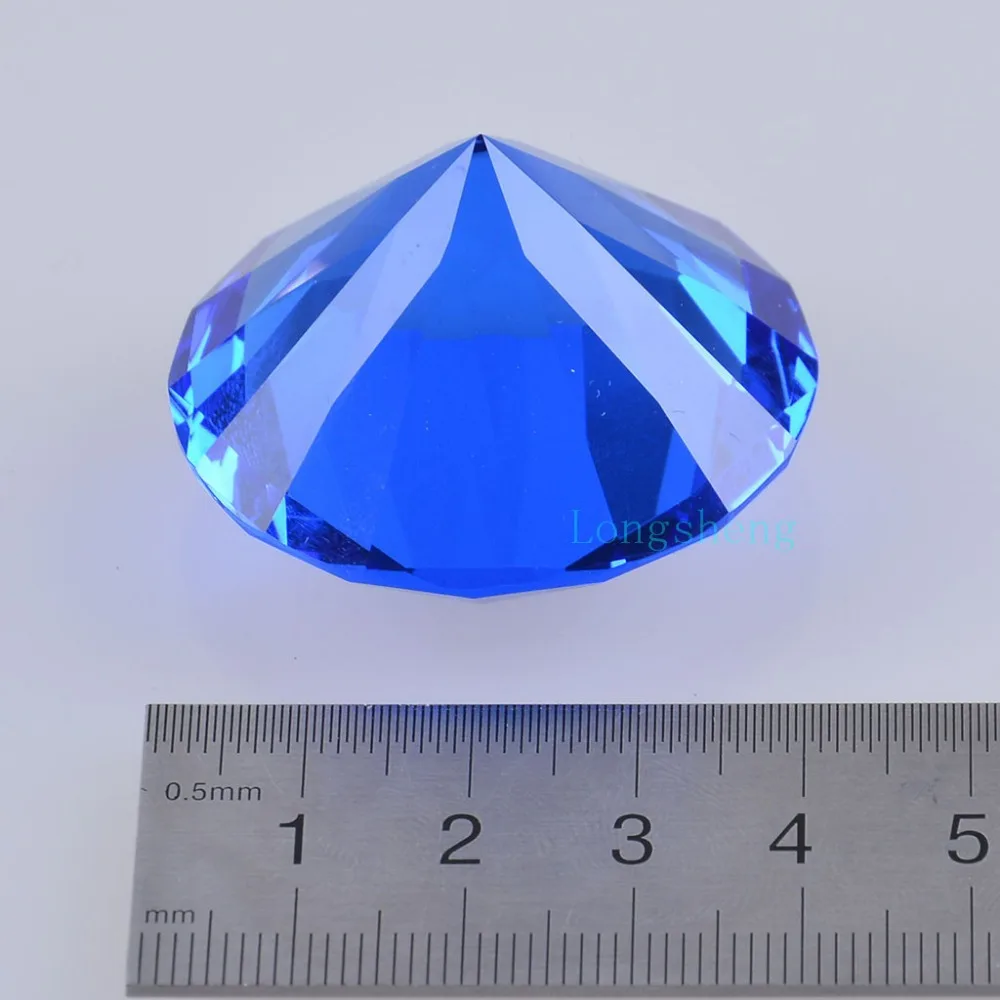 40 мм твердые Кристальные синие центральные части стеклянные алмазы для