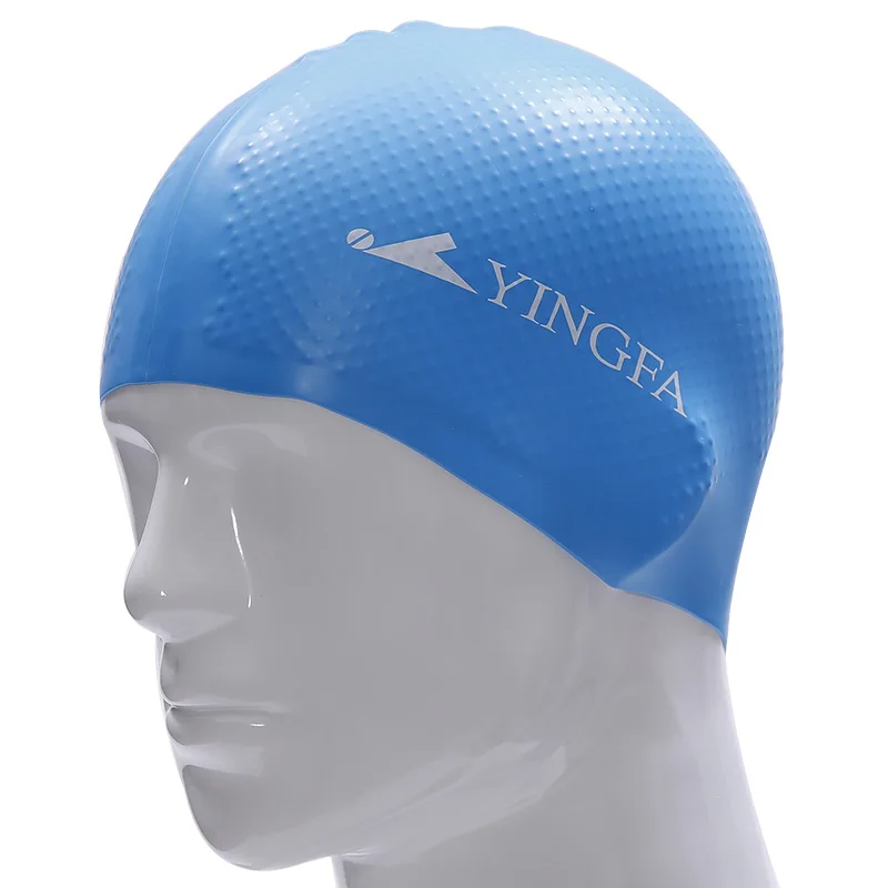 Silicone Swimming Cap For Men Women Children Kids Long Hair Hood Ultrathin Hat Protect Ears Waterproof New Arrival - Цвет: 5-light blue