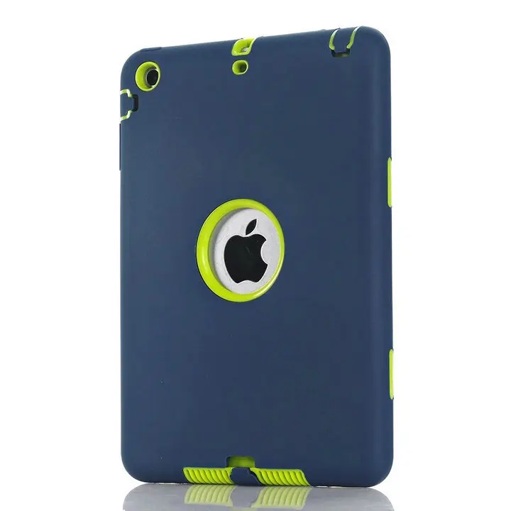 Navy Blue and Green Для iPad Mini 1/2/3 retina чехол 3 in1 анти-скольжения гибридный защитный Heavy Duty Прочный противоударный сопротивления Обложка для iPad мини - Цвет: Navy Blue and Green