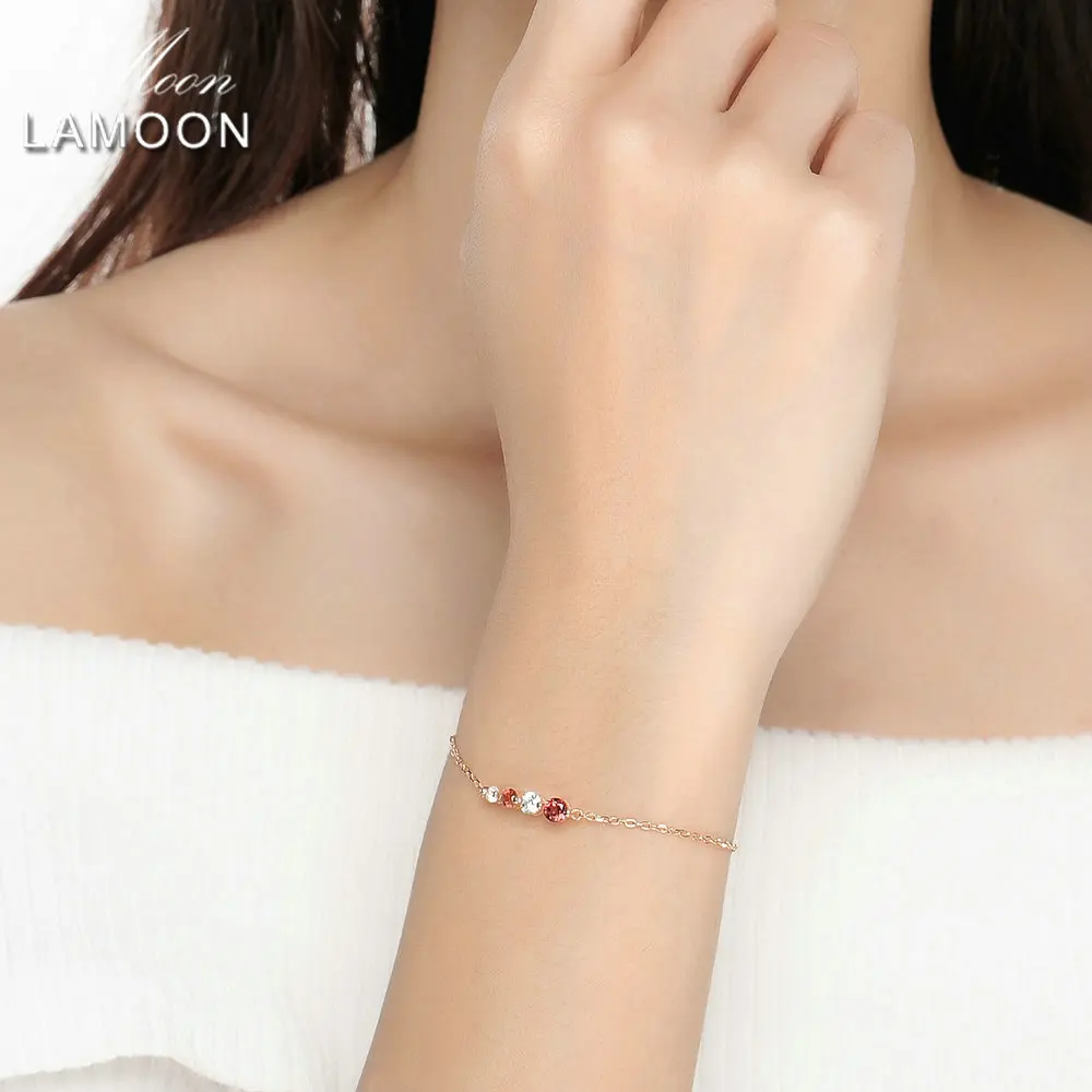 Женский браслет из серебра 100% пробы с натуральным гранатом | Украшения и