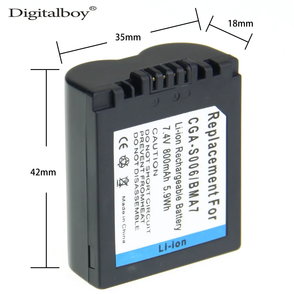 Digitalboy 1 шт. CGA-S006E cgrs006a CGR-S006E cgr-s006a/1B bp-dc5u Батареи для камеры Panasonic Lumix fz30-k fz8ef-s fz30-s |