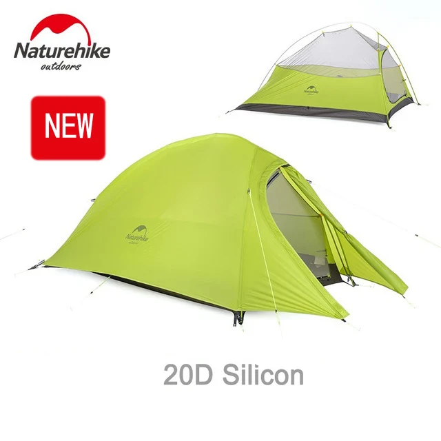 DHL,, NatureHike Cloud Up Series, 2 человека, палатка, сверхлегкая, 20D, силиконовая ткань, палатки для кемпинга, палатки для улицы - Цвет: 20D light green