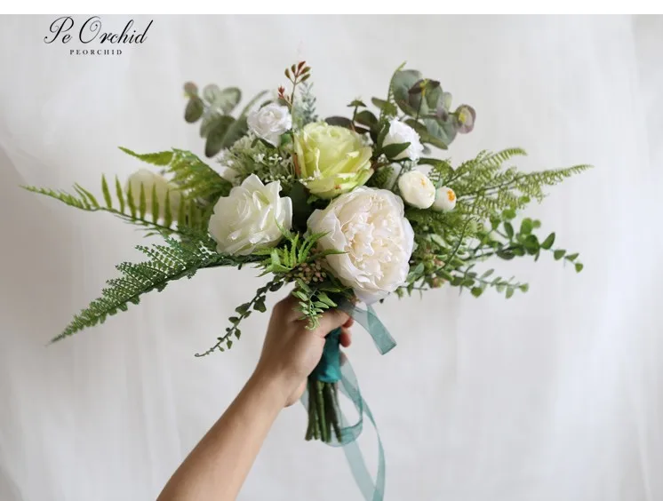 PEORCHID 2019 богемный стиль пляжные свадебные цветы для невесты Букет Искусственный