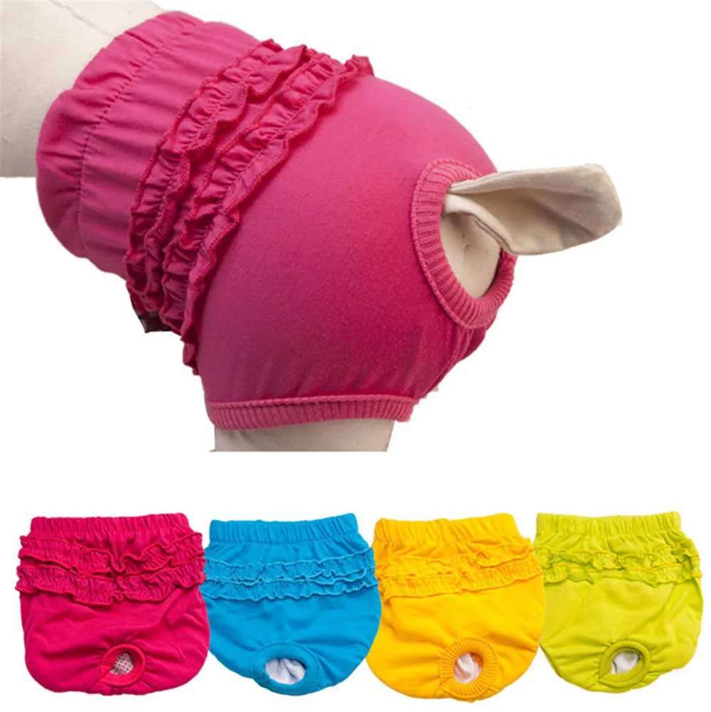 XS/S/L/M новые милые трусики с собачкой короткие сука в сезон санитарные штаны для