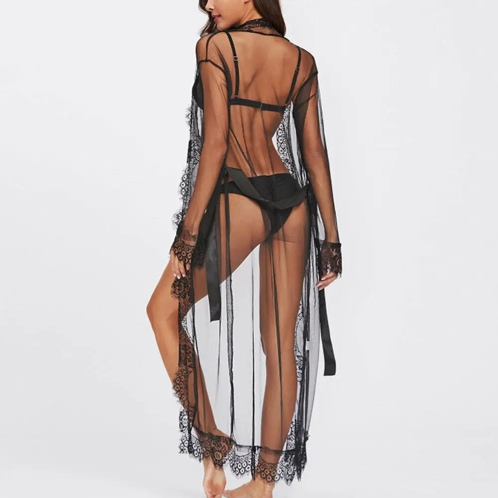 Новинка 2019 стильная Прозрачная женская модная одежда для купания длинная