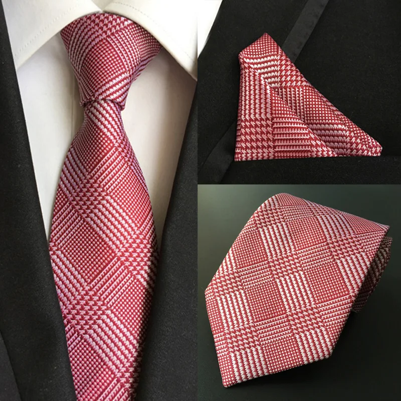 Фабричный классический мужской 100% шелковый платок галстук набор винно красного