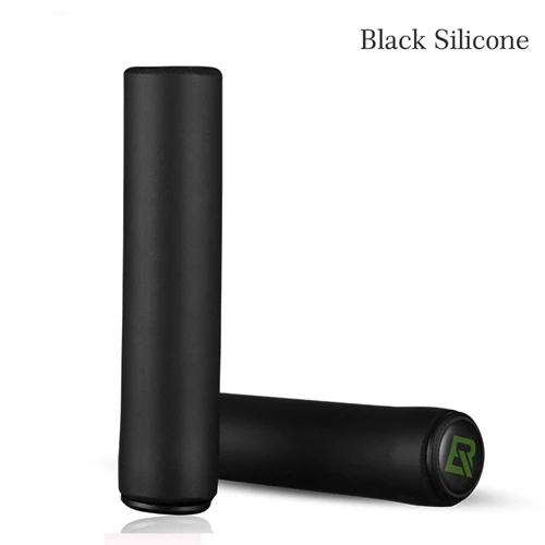 Black Bike Grips ROCKBROS Экипировка велосипедиста ручки MTB Велоспорт велосипед Силиконовые губчатые насадки на руль мягкие сверхлегкие рукоятки противоскользящие противоударный велосипед часть - Цвет: Black Bike Grips