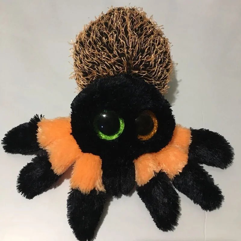 TY Beanie Boos 6" 15см Плюшевый паук Кроули из коллекции регулярных заполненных игрушек с большими глазами, мягкая кукла, милые дети.