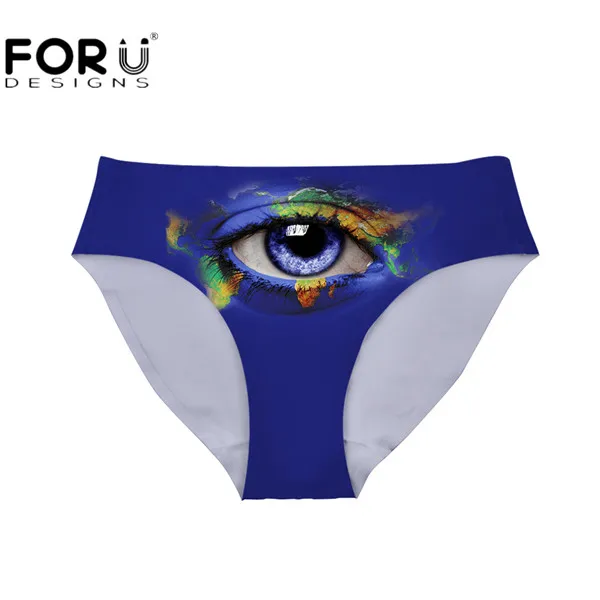 FORUDESIGNS/, женские трусы, нижнее белье размера плюс XL, модал, 3D рисунок глаз, средняя посадка, нижнее белье, женские бесшовные трусики, нижнее белье - Цвет: HA0116AM