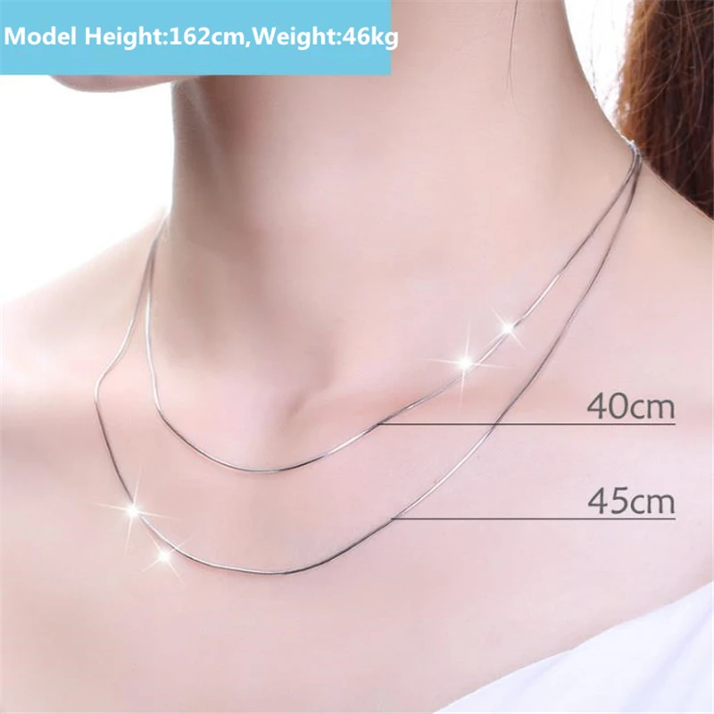 KOFSAC Many Types 1mm 40/45cm 925 Sterling Silver Chain Necklaces For Women Men DIY Snake Wholesale Jewelry Accessories | Украшения и