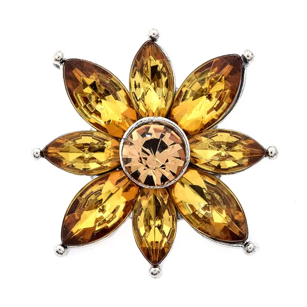 Модные красивые очаровательные стразы цветные цветы 18 мм кнопки подходят для