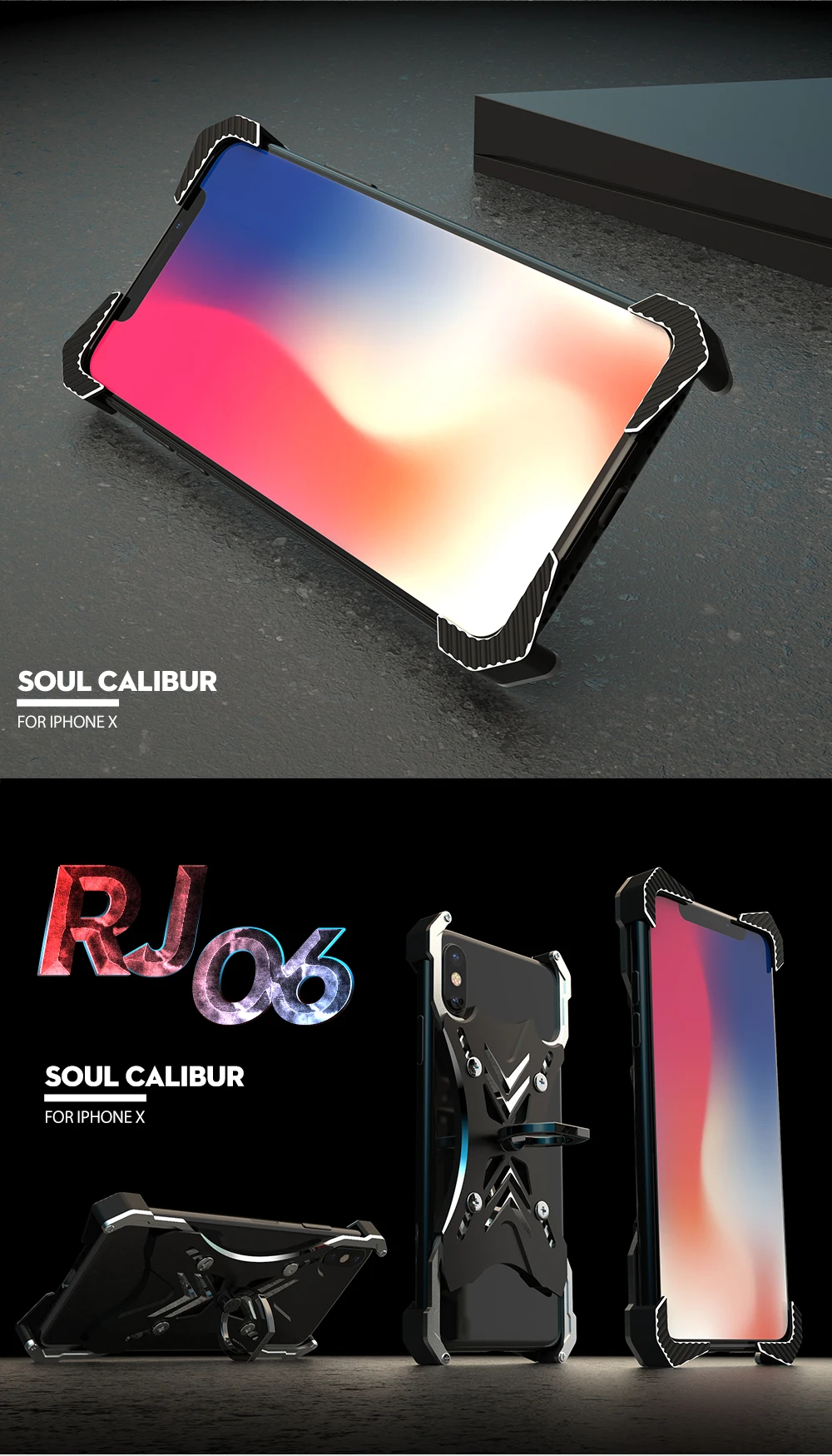 Для Apple Iphone X чехол-подставка R-just RJ06 металлический жесткий чехол-держатель для телефона чехол с ЧПУ для Iphone XS Max противоударный чехол