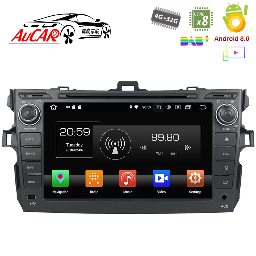 Автомобильная Мультимедийная система 2 din Android плеер для Toyota Corolla 2006 2011 GPS HD Bluetooth