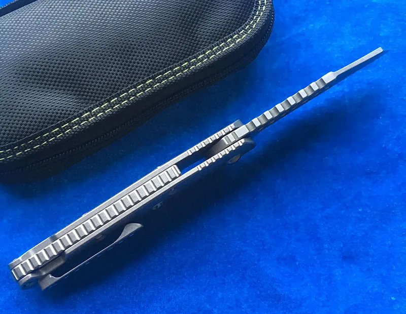 Складной нож LEMIFSHE MT02 Warhound Flipper лезвие D2 титановая ручка TC4 для кемпинга охоты ножи