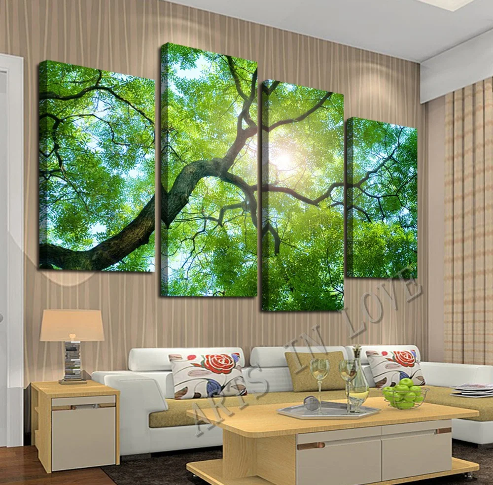 4 шт. пейзаж фотографии печать на холсте Абстрактная гитара настенные картинки