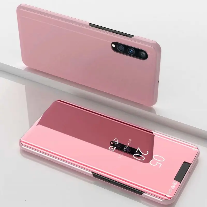 JONSNOW Smart Mirror Leather Case for Samsung A50 A30 A10 A70 A40 A60 Plating Cover Cases with Stand for Samsung M10 M20 M30