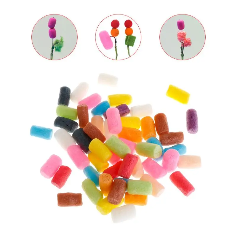 50Pcs/Bag Fishing Nuggets Water Soluble PVA Foam Pop Up Carp Rig Tackle Accessories Tool Random Color | Спорт и развлечения
