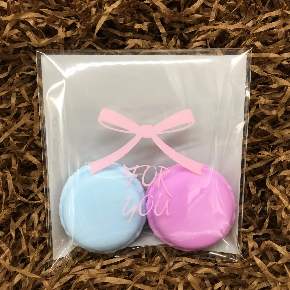 100 шт розовый бант подарочная упаковка Opp мешок самоклеющиеся сумки конфеты