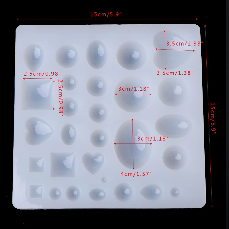 

Silicone Cabochon Mold Making Jewelry Pendant Resin Casting Mould Craft DIY Tool