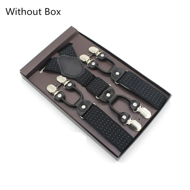 37 Black Real Leather 6 Clips Suspenders Braces Vintage Casual Suspensorio Tirante Trousers Strap Bretele Dad/Husband's Gift - Цвет: 37