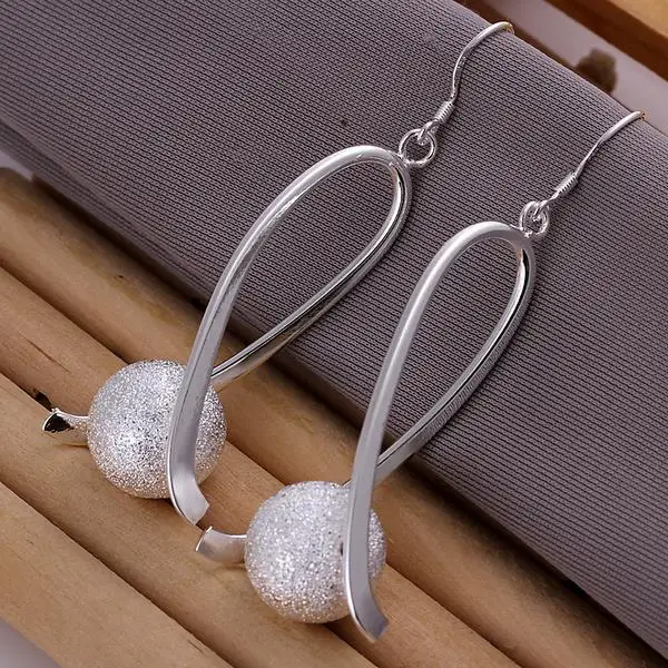 New Fashion Jewelry Silver Matte Beads Peace Sign Drop Earrings Ear Studs For Women Gift @M8694 | Украшения и аксессуары