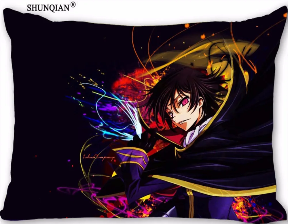 

New Custom Code Geass Pillowcase Zippered Rectangle Pillow Cover Cases Size 45X35cm,40x60cm,45X75cm,50X75cm(Two sides)