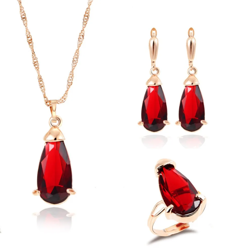 Комплект из колье серёг и кольца с кристаллами|3 pcs jewelry set|jewelry setsdrop sets |