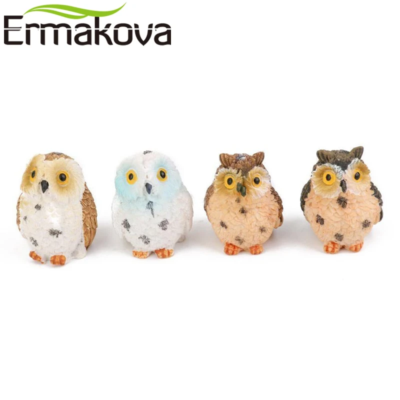 ERMAKOVA миниатюрная полимерная фигурка совы ремесло пейзаж сказочный сад бонсай
