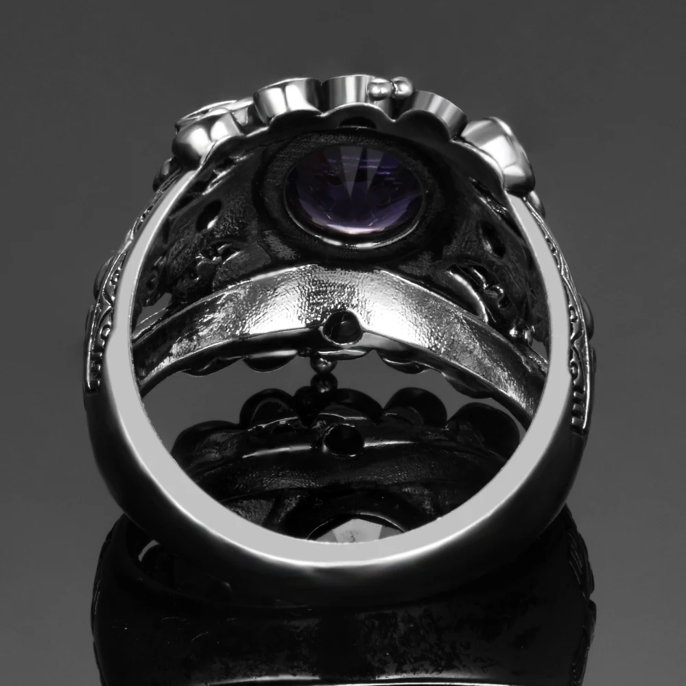 Натуральное фиолетовое кольцо с аметистом, женское, одноцветное, 925 пробы, серебряное, хорошее ювелирное изделие, юбилей, вечерние, подарок для бабушек